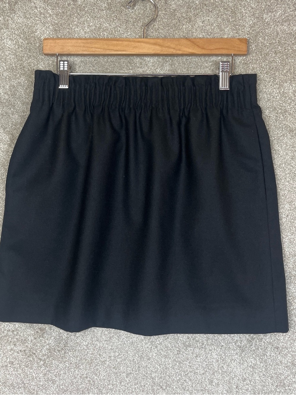 J Crew Skirt Womens 6 Black Wool Blend Elastic Waist Lined Pockets- 5322